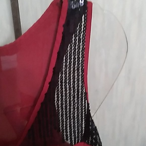 Daytrip Dark Red LARGE Tank Open Zipper Black Trim at Shoulders - Picture 3 of 6